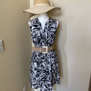Mossimo Black & White Floral Print Dress